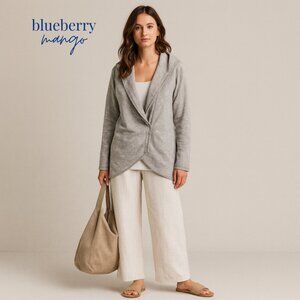 Skin Organic Cotton Mineral Wash Hoodie Jacket | Gray Zip Front Hooded Cardigan